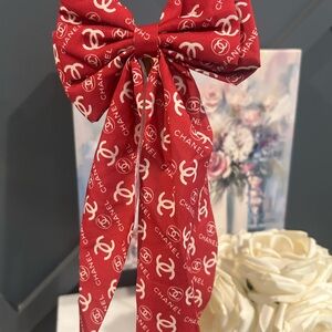 Fashion Red Patterned Hair Bow Handmade by Zee